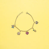 White Gold Charm Bracelet - Zumorrud